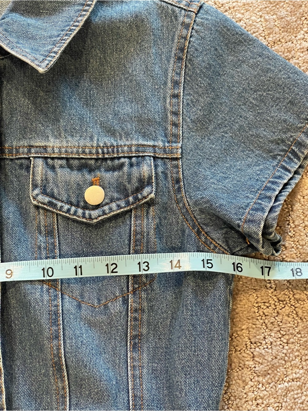 NWT Lulus Medium Wash Denim Mini Dress, Button Front, Short Sleeves, Size Small - Picture 8 of 16